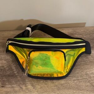 Lancôme Limited Edition Iridescent Belt Bag Fanny Pack Holographic Yellow Green